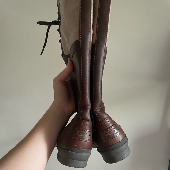UGG Elsa Equestrian Knee High Boot in Brown Chestnut Leather Size 5 - Picture 10 of 10